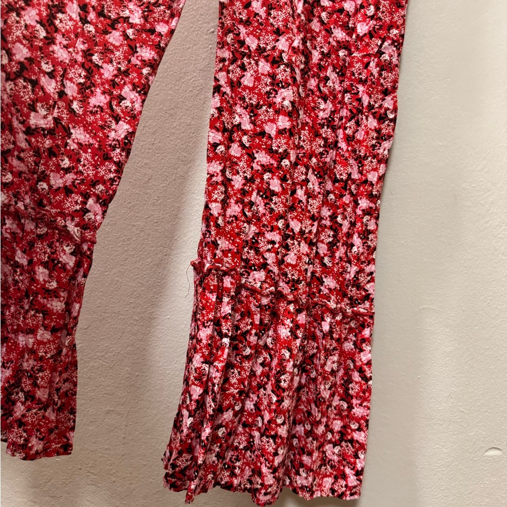 Red Floral Spaghetti-Strap Jumpsuit - Picture 5 of 12